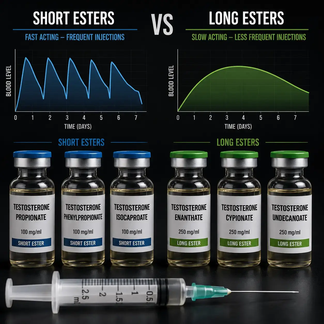 Short vs long testosterone esters comparison