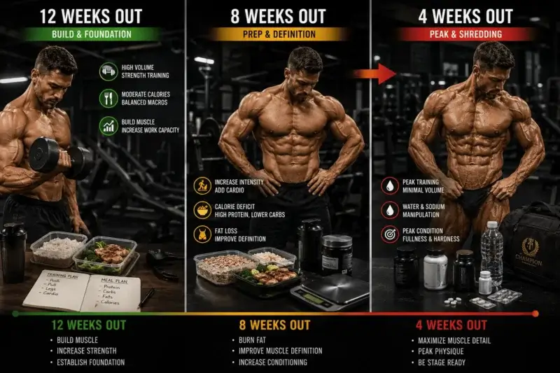 Preparing for a Bodybuilding Competition Strategy for 12, 8, 4 Weeks