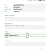 Peptides Deus Medical - Lab Test 10